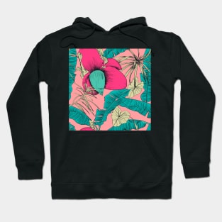 Seamless tropical pattern with banana palms Hoodie